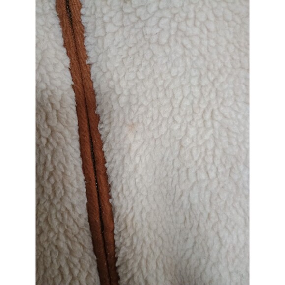 Old Navy Ladies XL Tall Beige Brown Sherpa Vest Full Zip - Picture 5 of 7
